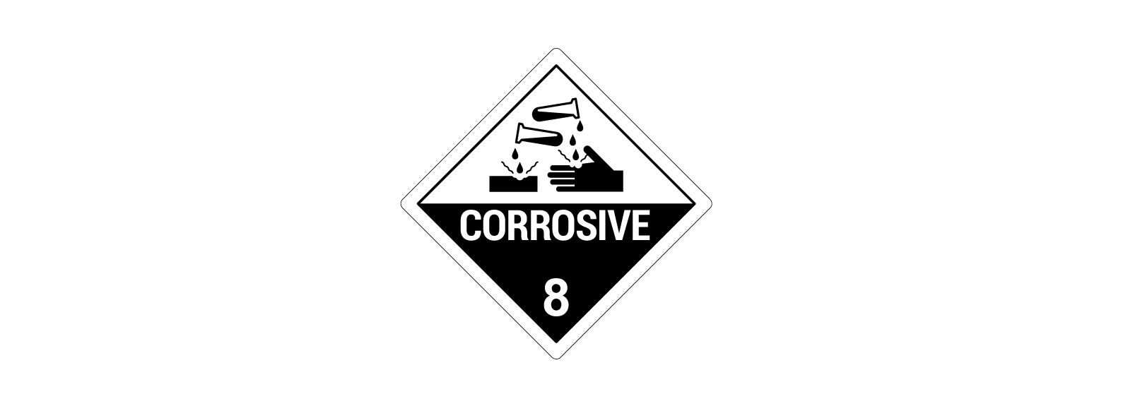 Class 8 Hazardous Goods Label | Commercial Freight Services | Air Cargo Handling